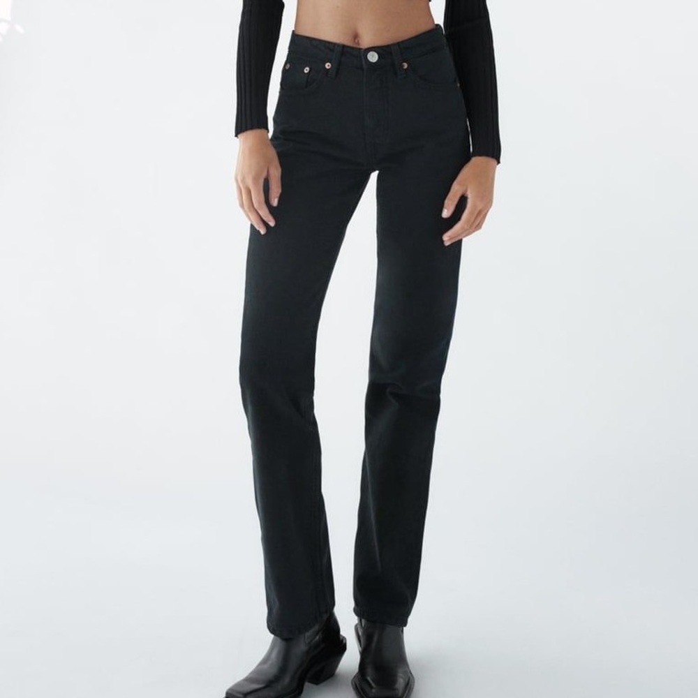 zara mid rise straight leg jeans